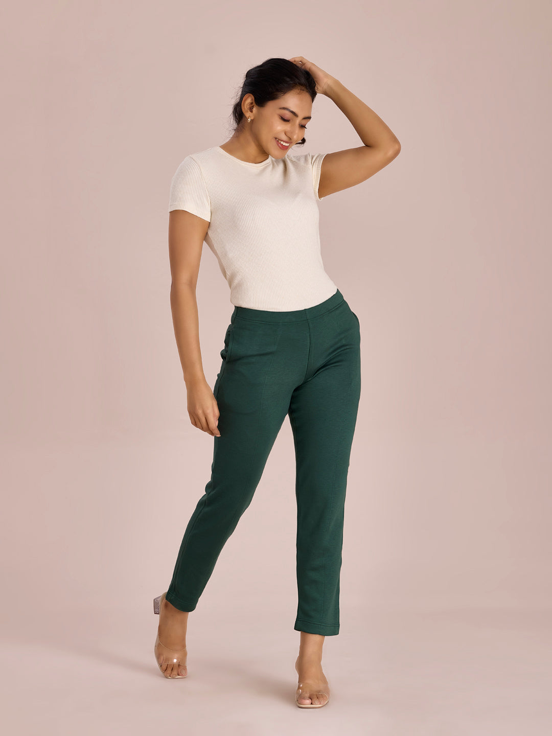 Bottle Green Fleece Ultra Warm Kurti Pant