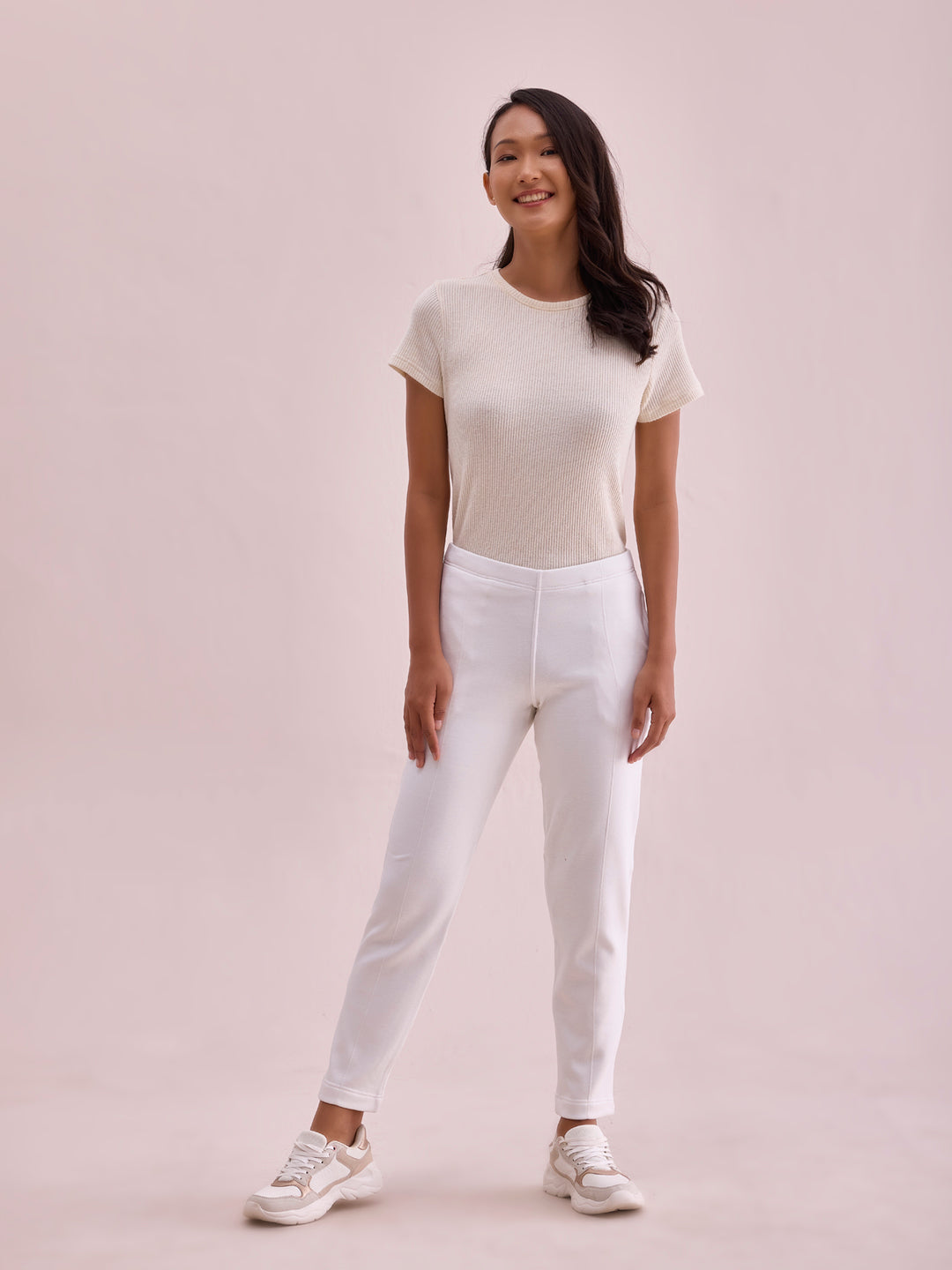 White Fleece Ultra Warm Kurti Pant