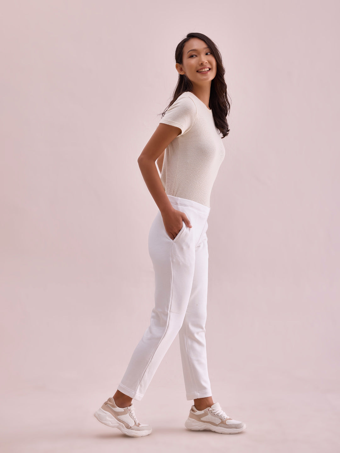 White Fleece Ultra Warm Kurti Pant