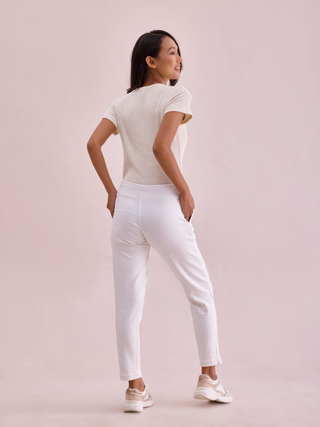 White Fleece Ultra Warm Kurti Pant