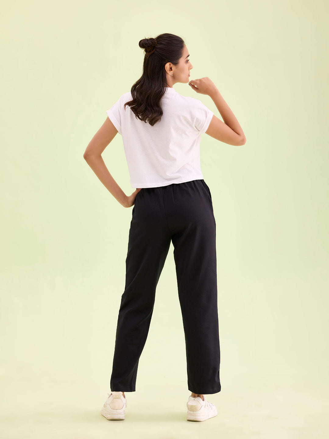 Black Rib Warm Casual Pants