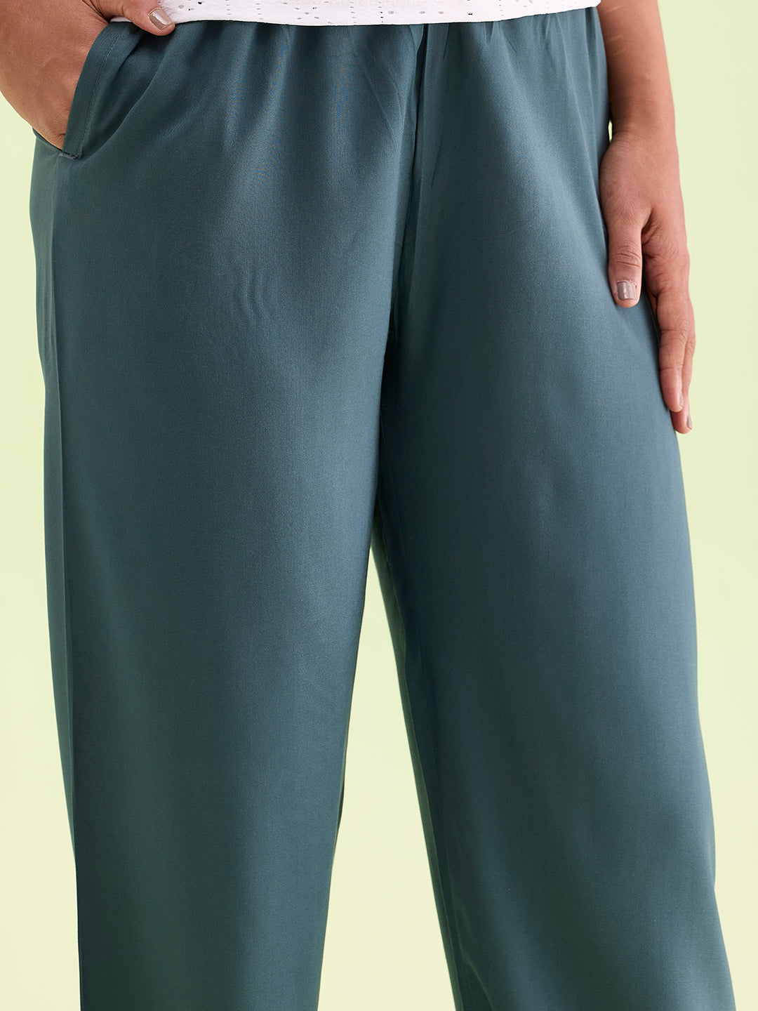 Evergreen Woven Viscose Casual Pants