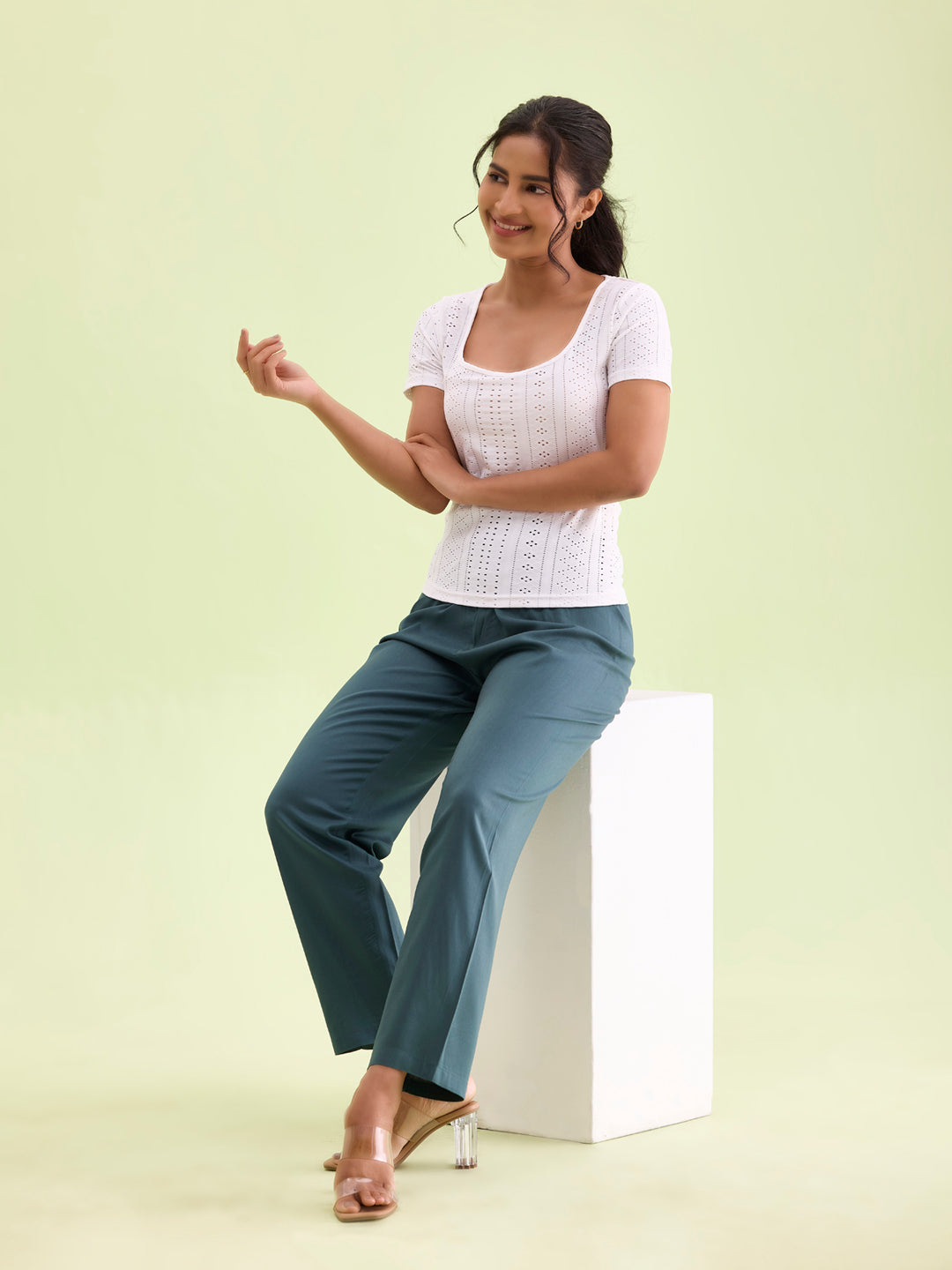 Evergreen Woven Viscose Casual Pants