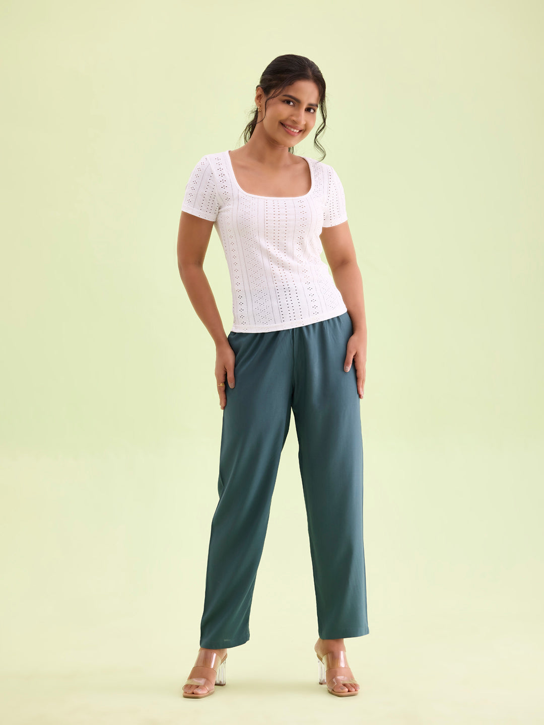 Evergreen Woven Viscose Casual Pants