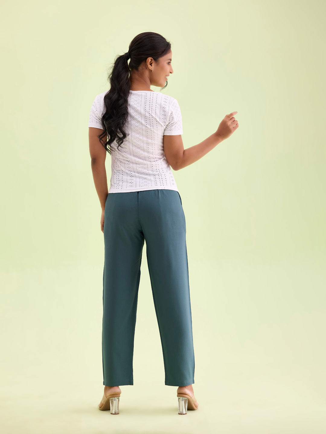 Evergreen Woven Viscose Casual Pants