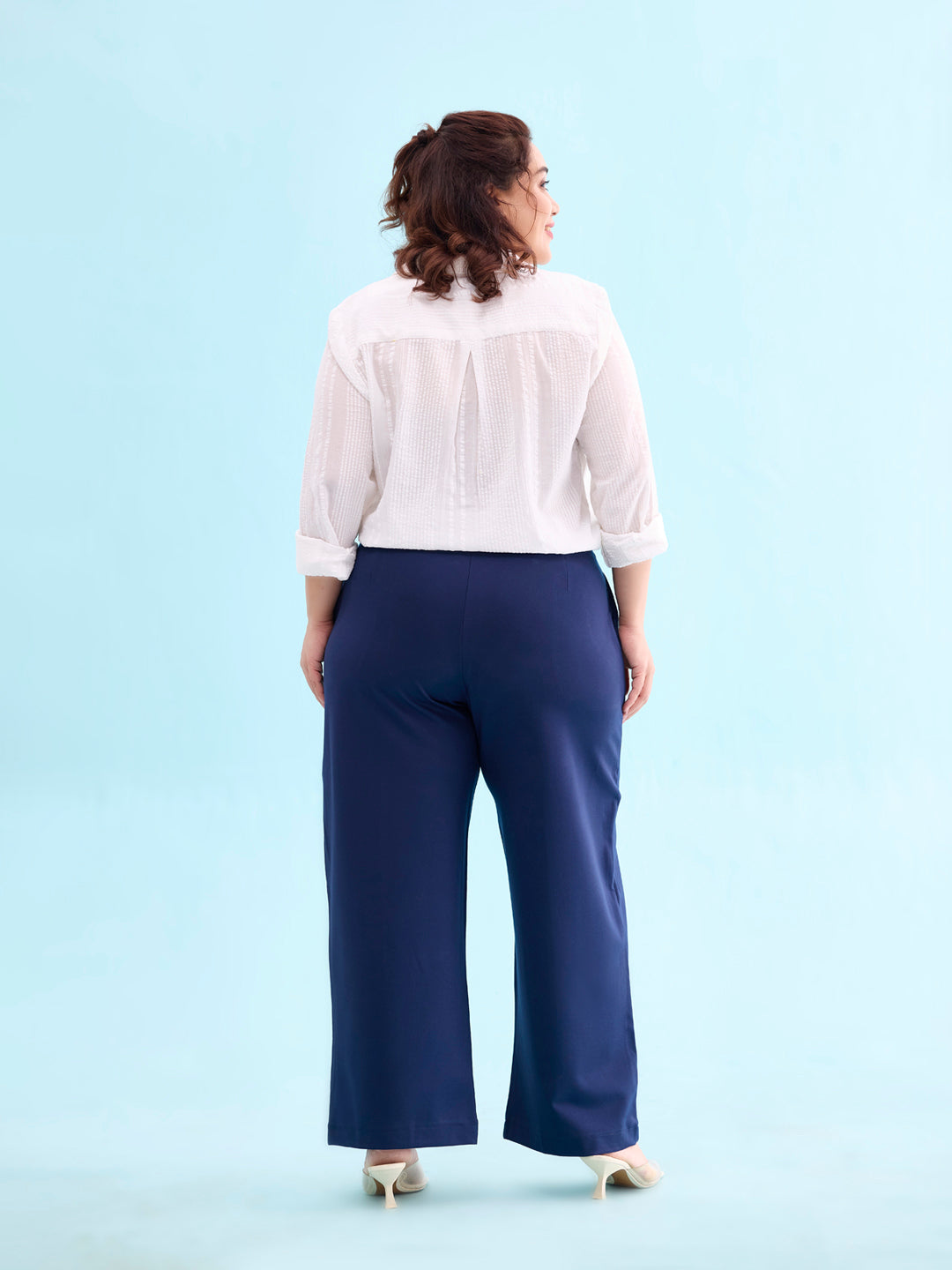 Navy Roma Ponte Wide Pants