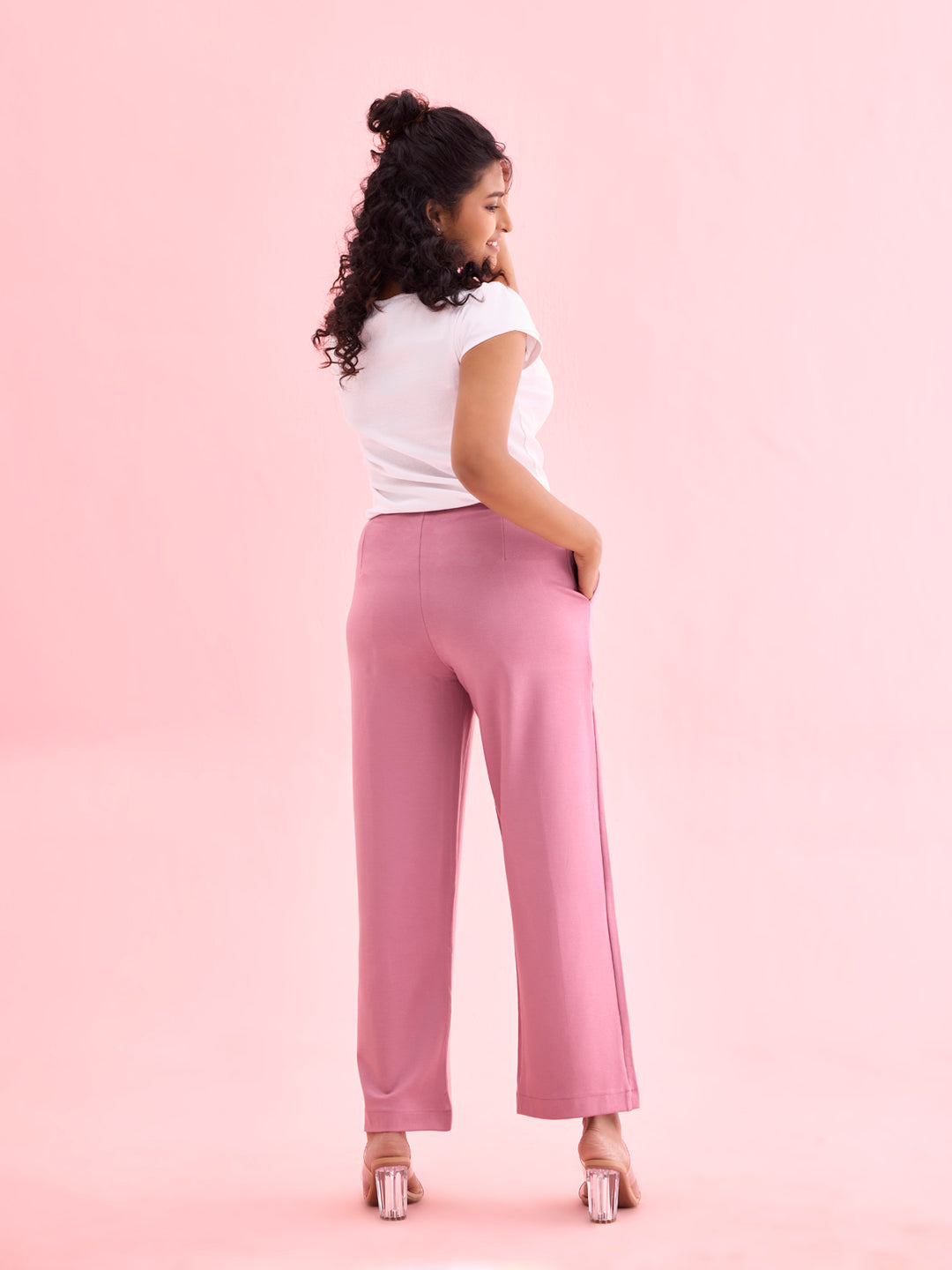 Rusty Pink Roma Ponte Wide Pants