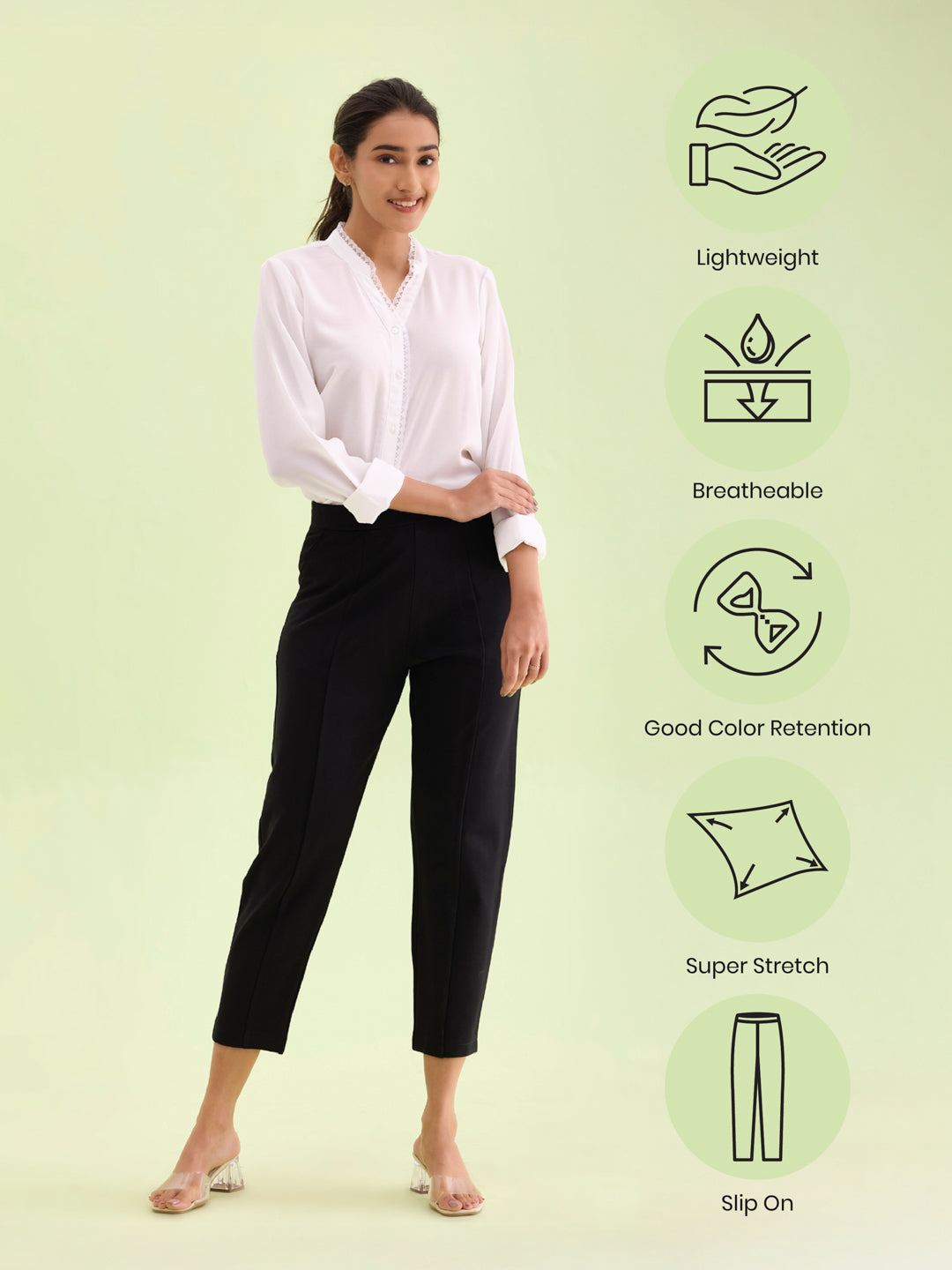 Black Roma Ponte Pants