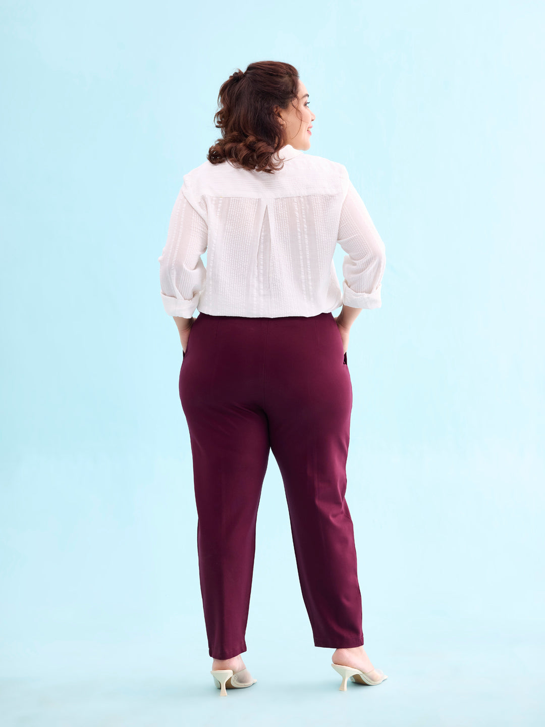 Bright Maroon Roma Ponte Pants