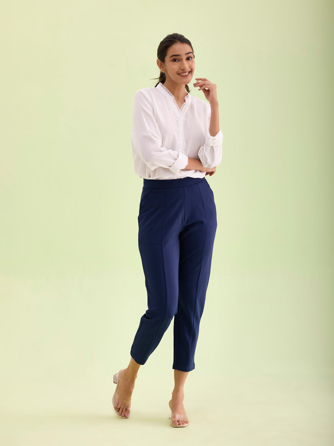 Navy Roma Ponte Pants