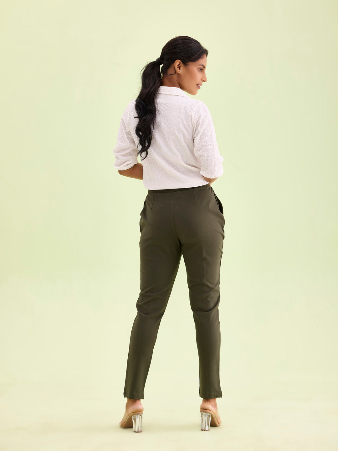 Olive Green Roma Ponte Pants