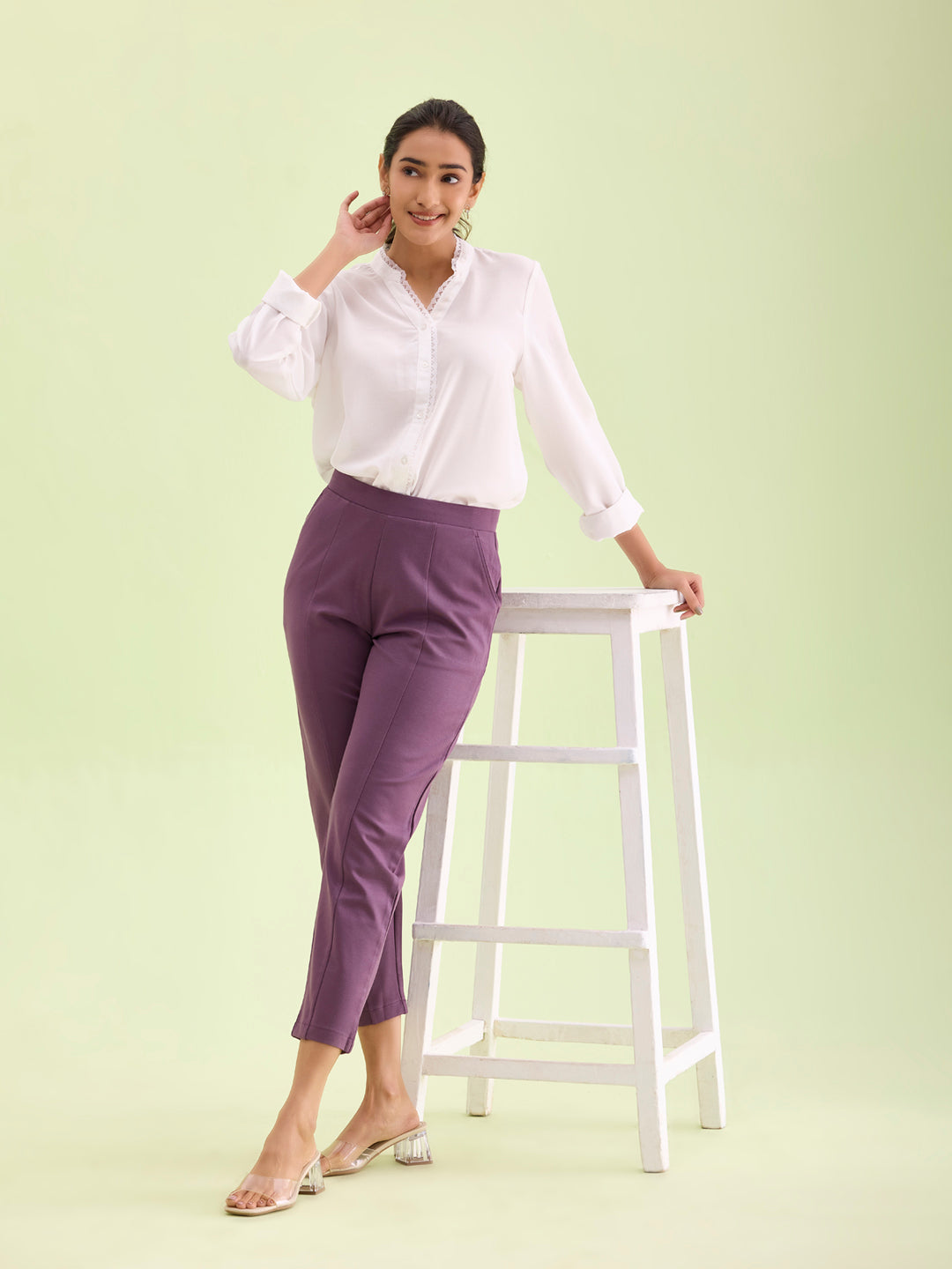 Purple Roma Ponte Pants