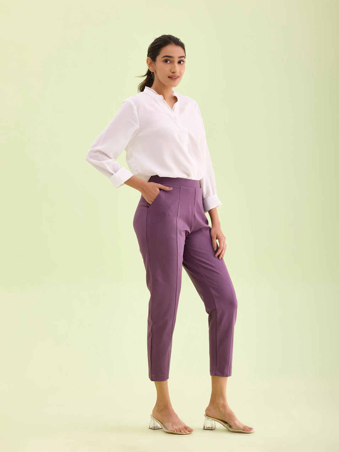 Purple Roma Ponte Pants