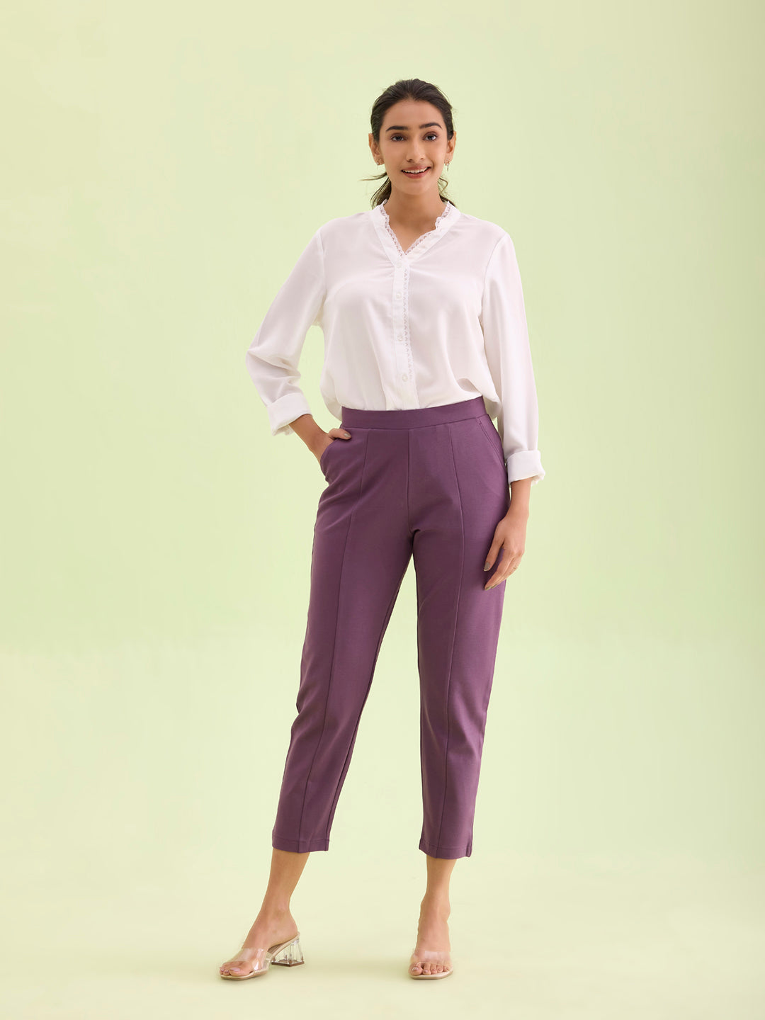 Purple Roma Ponte Pants