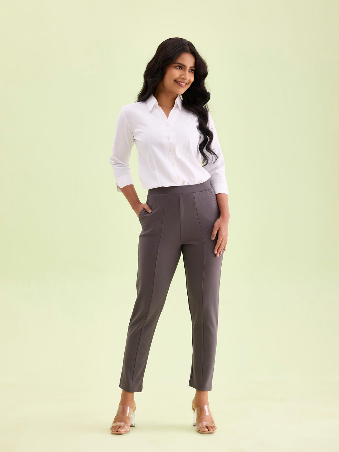 Silver Grey Roma Ponte Pants