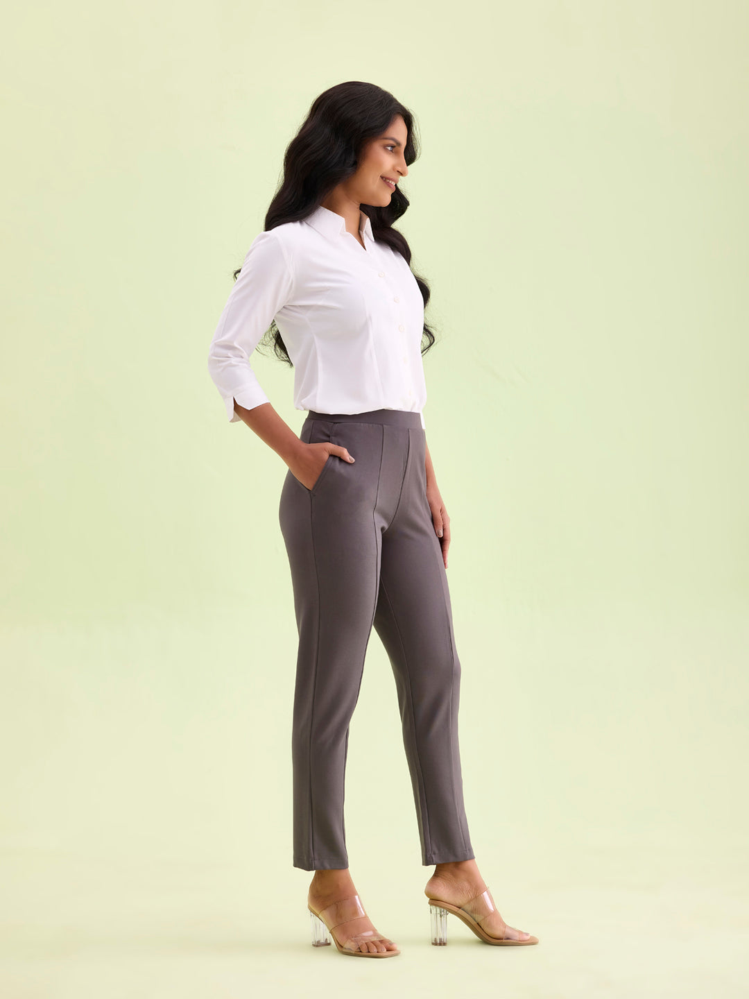 Silver Grey Roma Ponte Pants