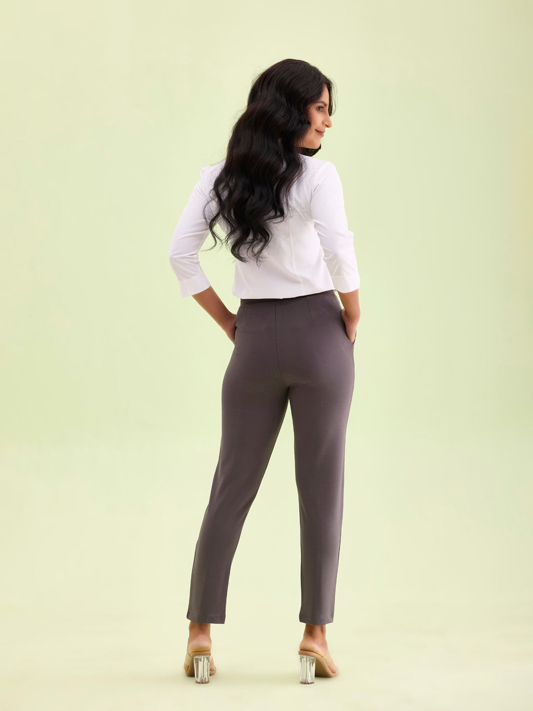 Silver Grey Roma Ponte Pants