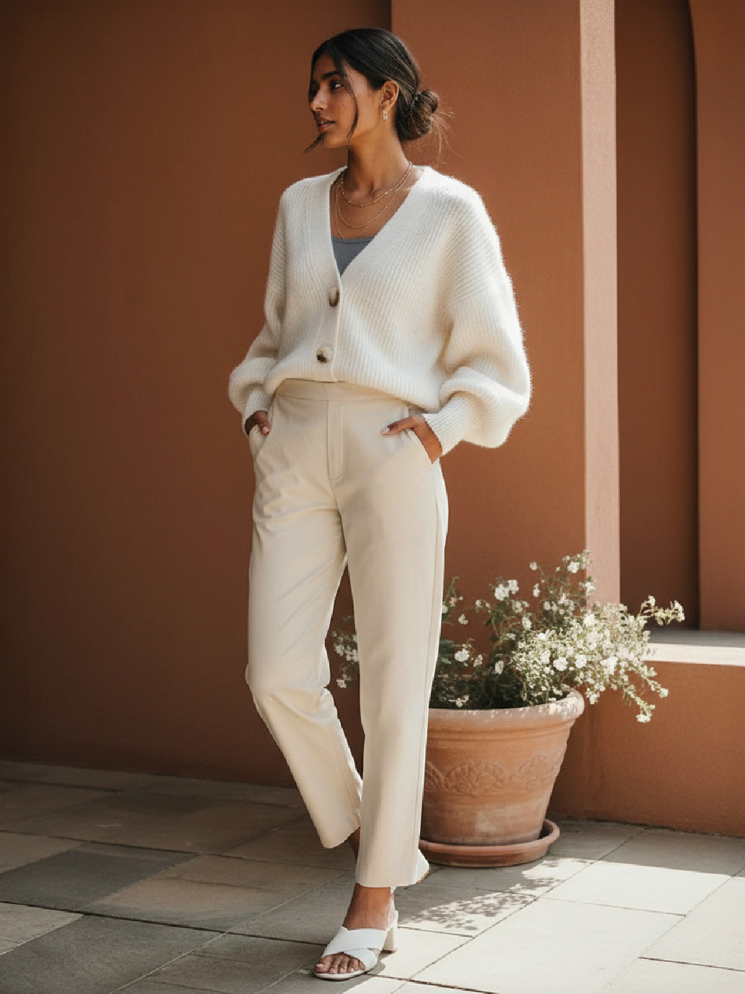 【新品未使用】LOHEN DRAWCORD CHINO PANTS 36 Cream Woven Cotton Stretch Chino Pants – Go Colors India