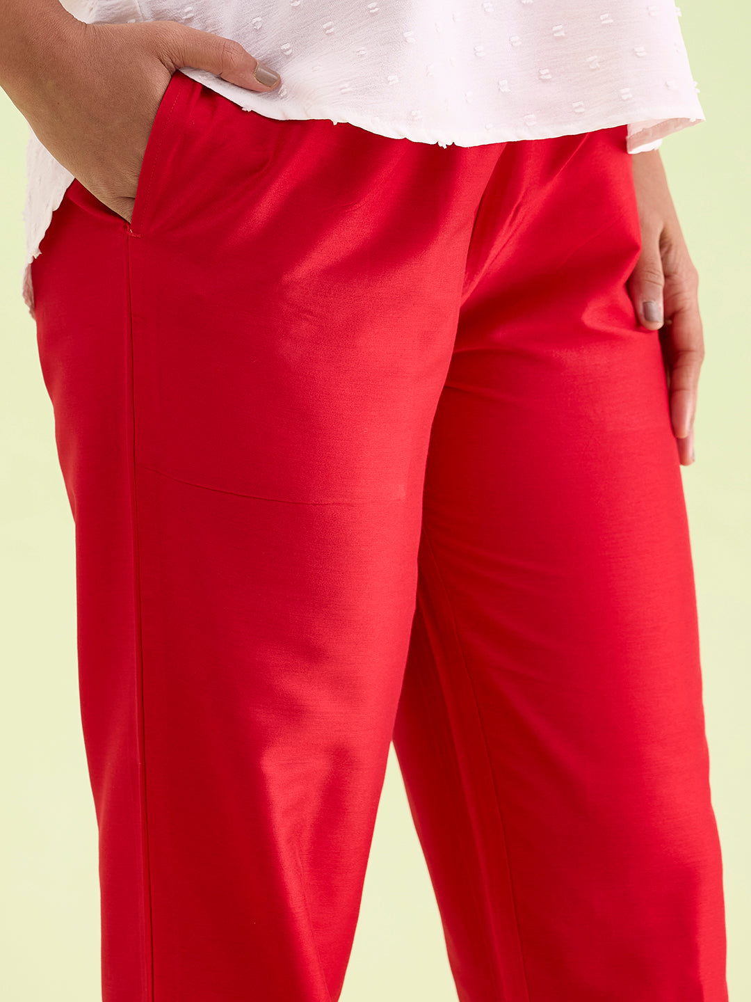 Cherry Poly Modal Metallic Pants