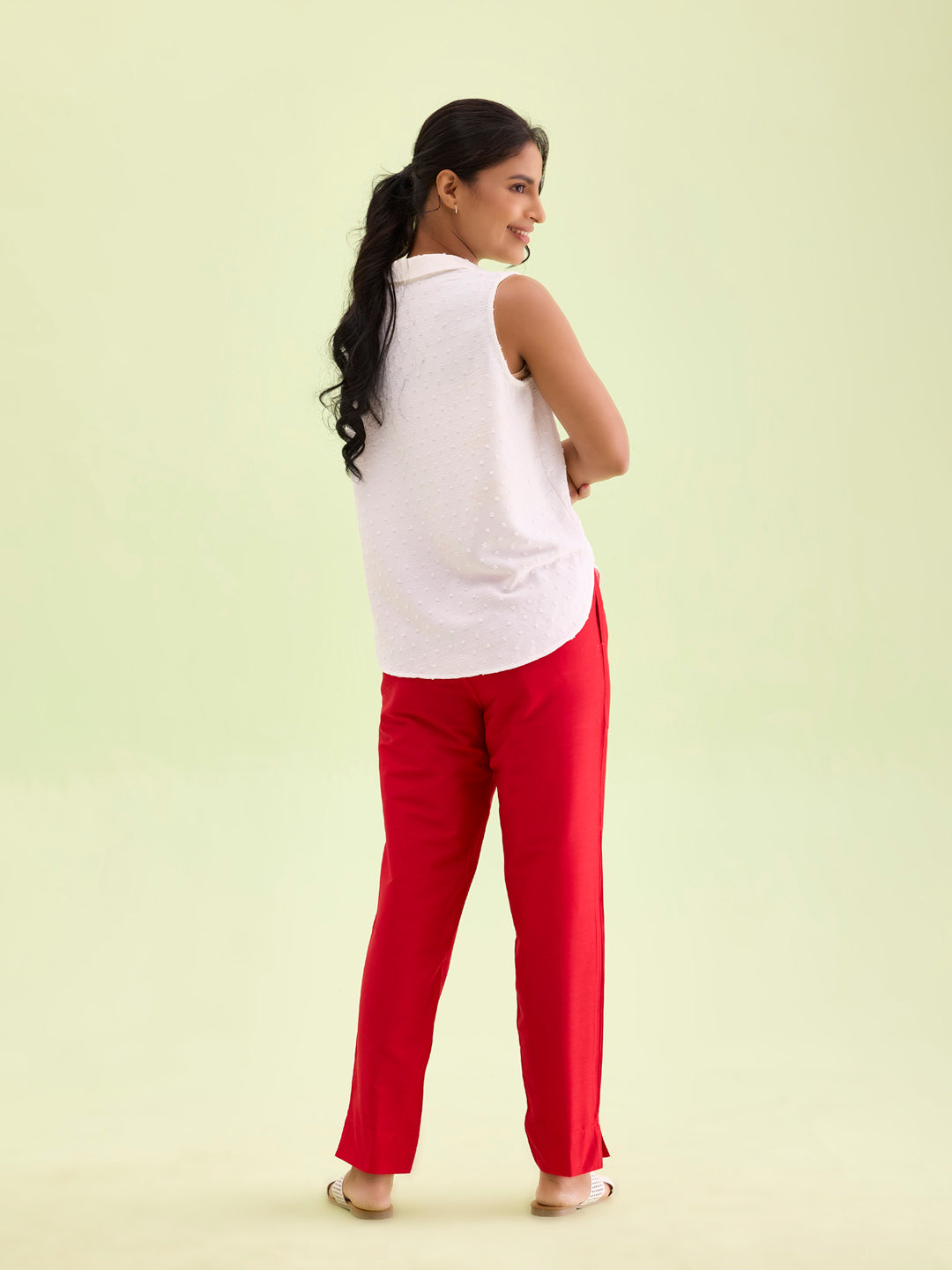 Cherry Poly Modal Metallic Pants