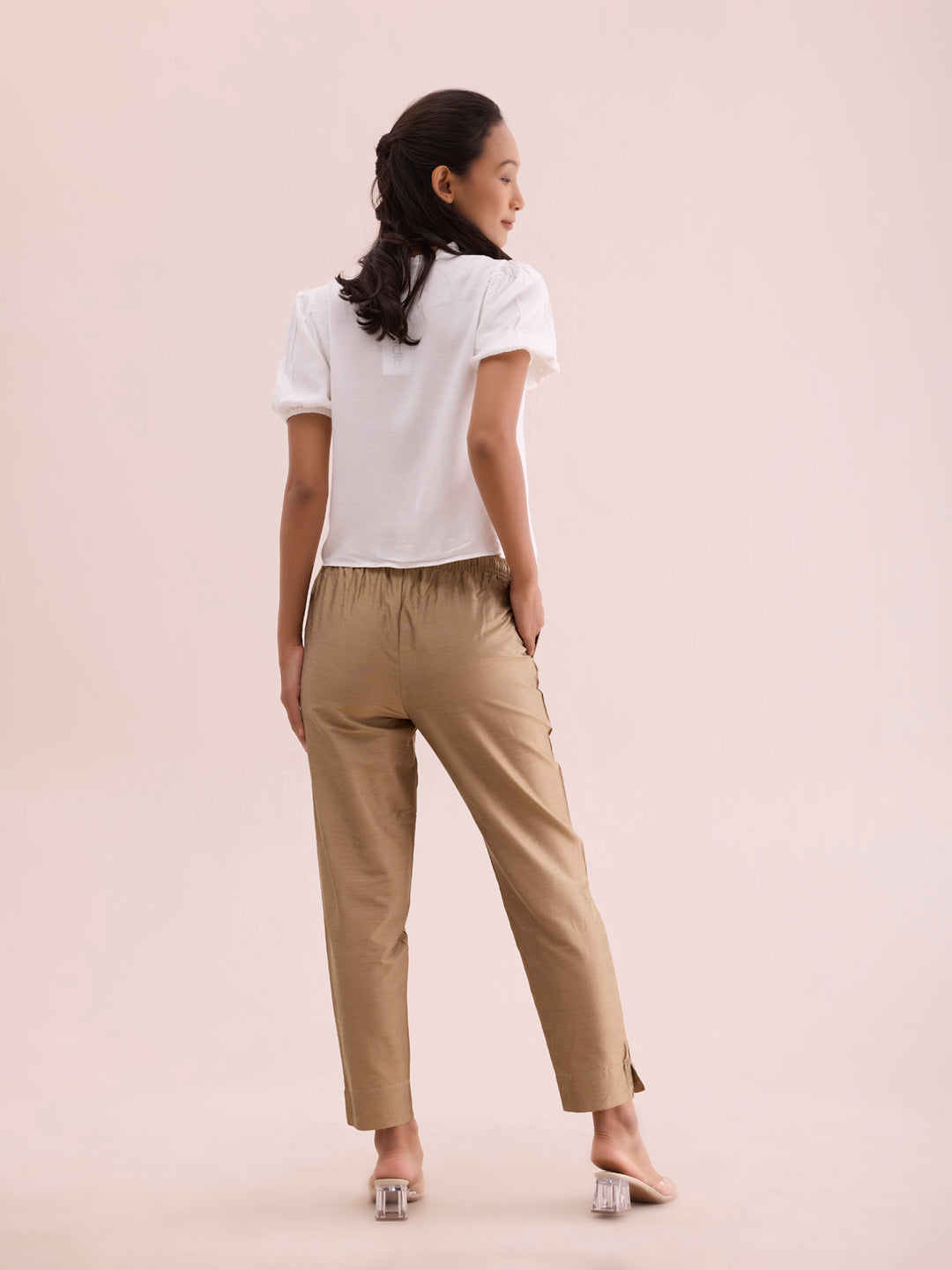 Gold Poly Modal Metallic Pants