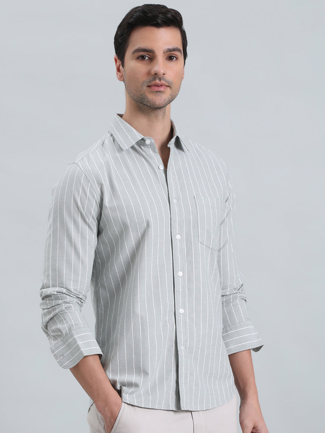 100% Cotton Regular Fit Striped Oxford Shirt