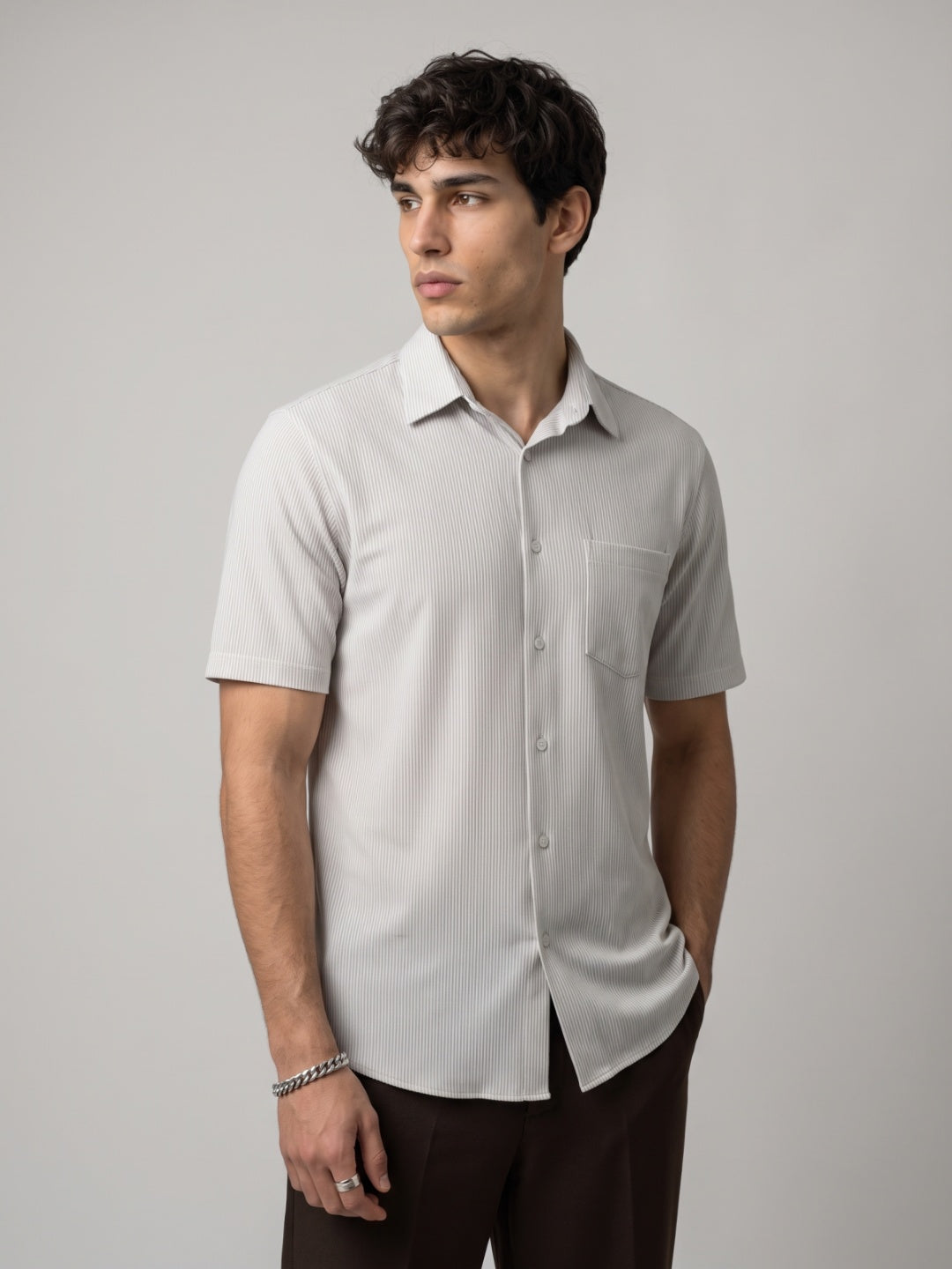 Wrinkle Free Half Sleeve Flex Knit Shirt