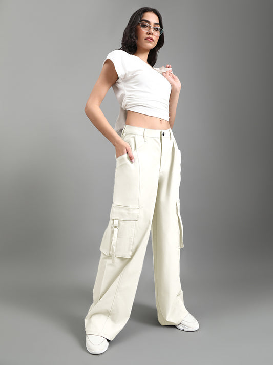 Cream Cargo Pants