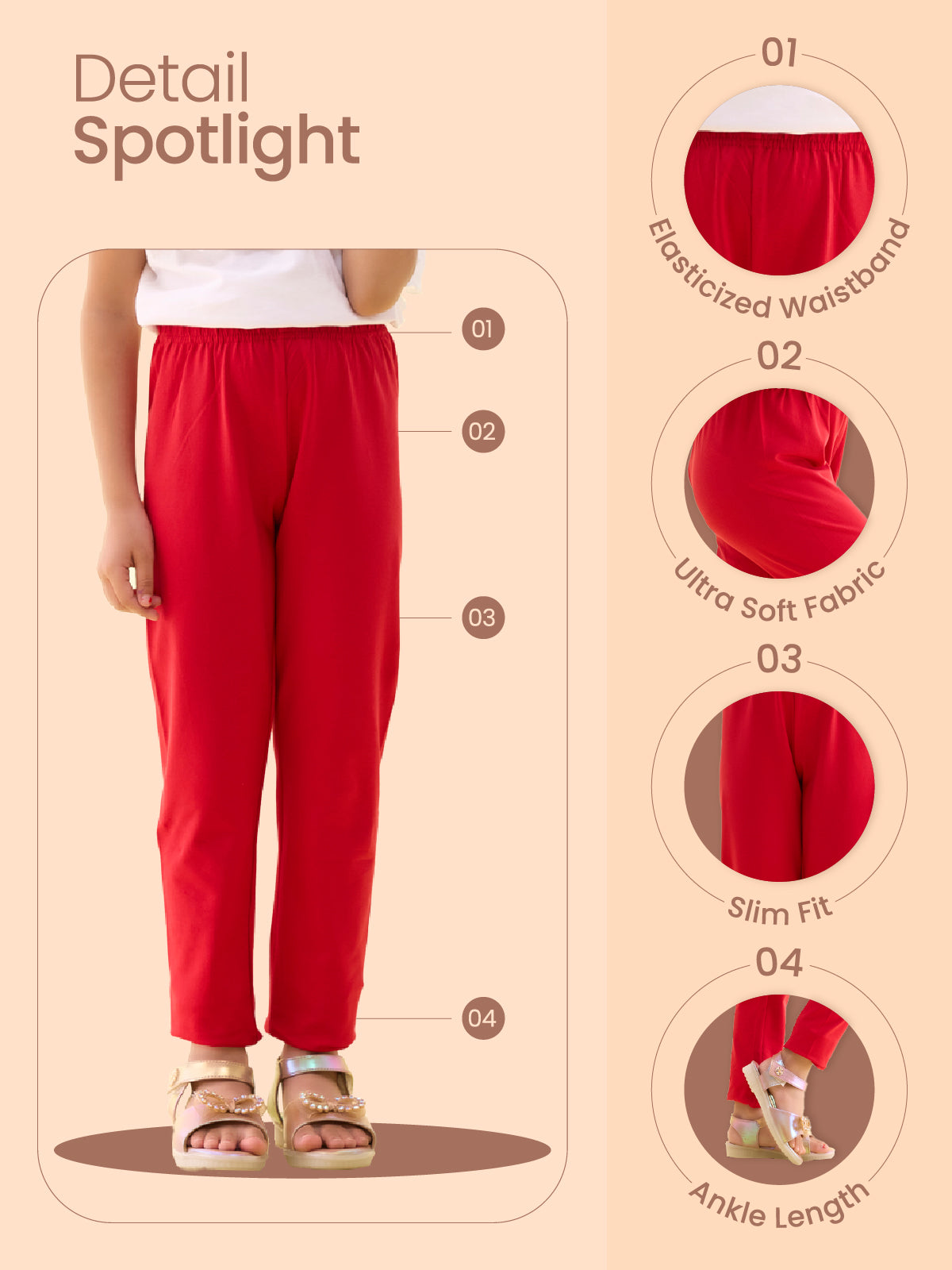 Girls Ankle Length Leggings