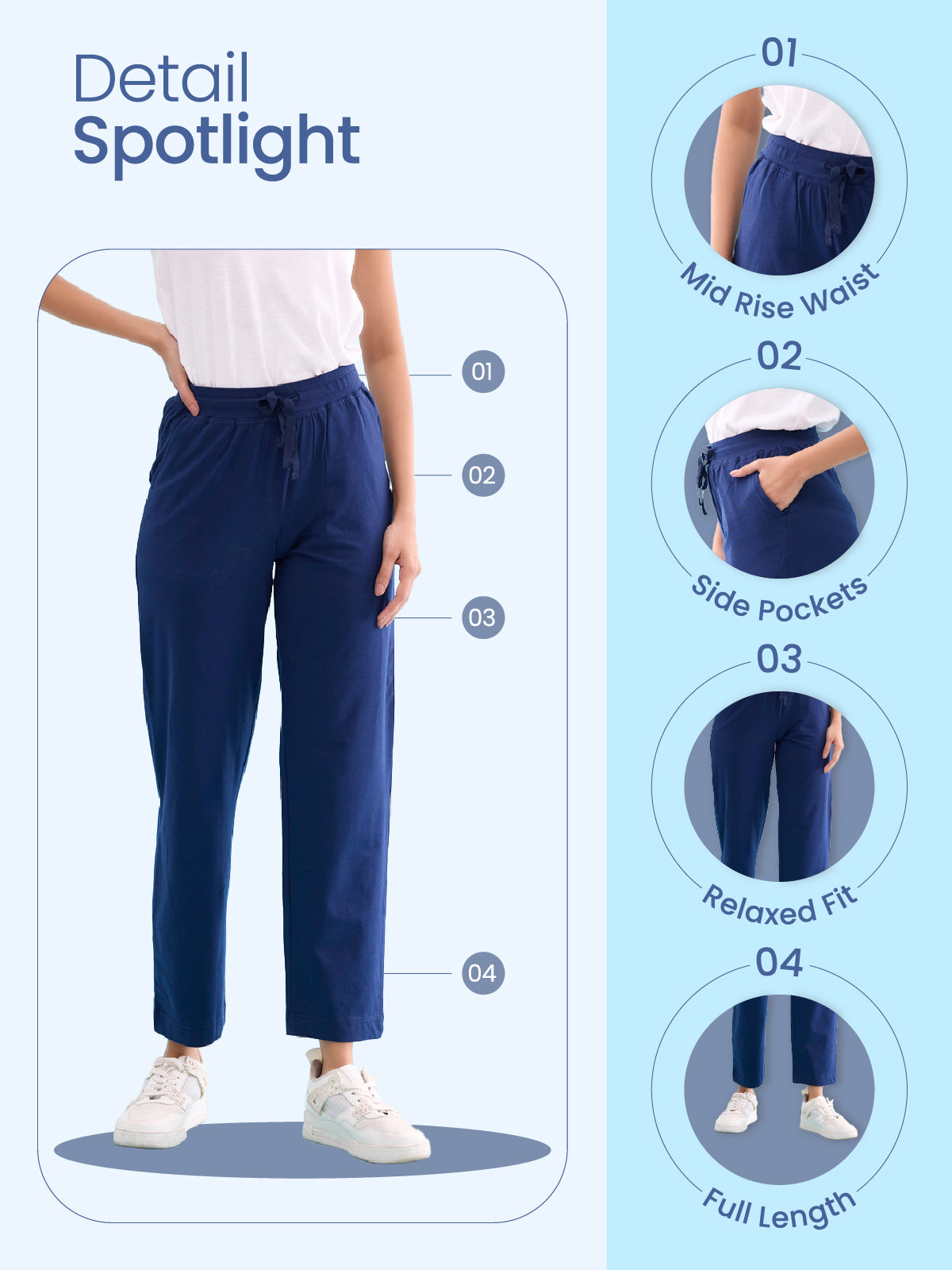 Black Cotton Stretch Track Pant