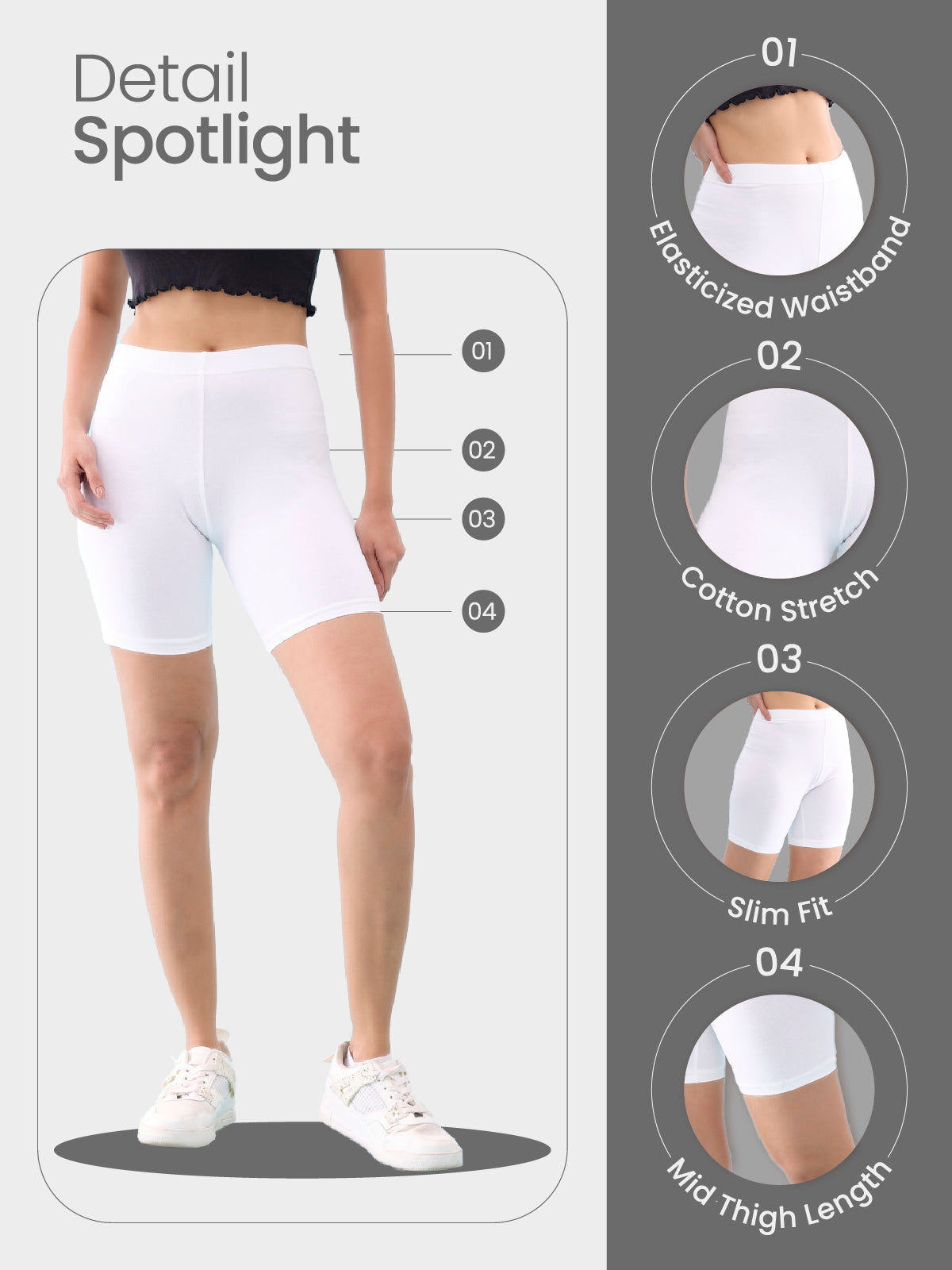 Wheat Cotton Stretch Cycling Shorts