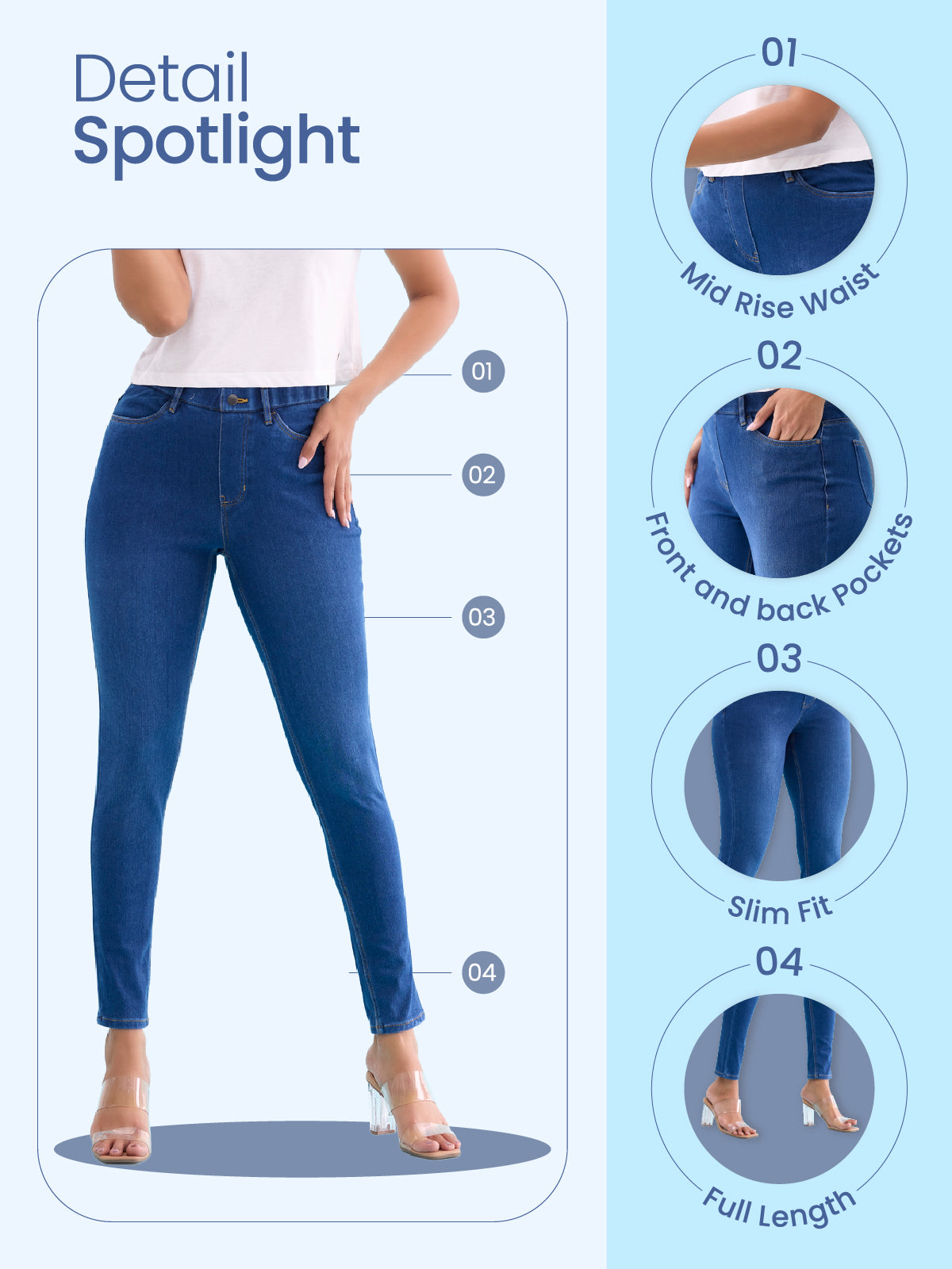 Black Cotton Poly Stretch Denim Jeggings