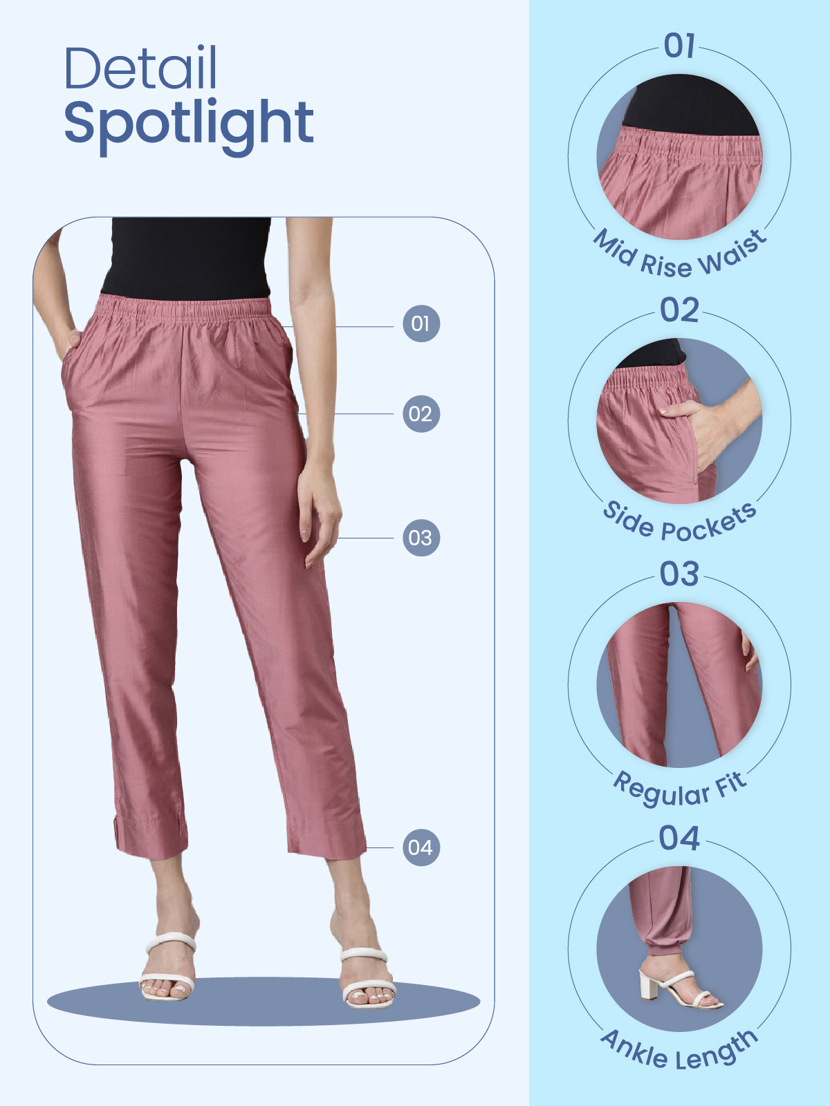 Black Poly Modal Metallic Pants