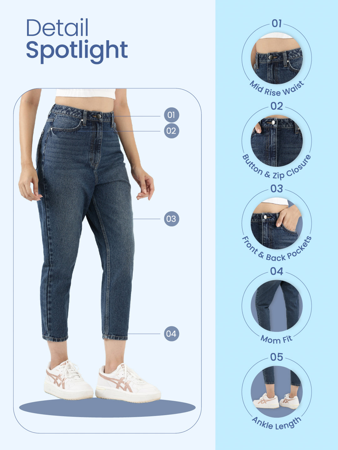 Light Blue Denim Mom Jeans