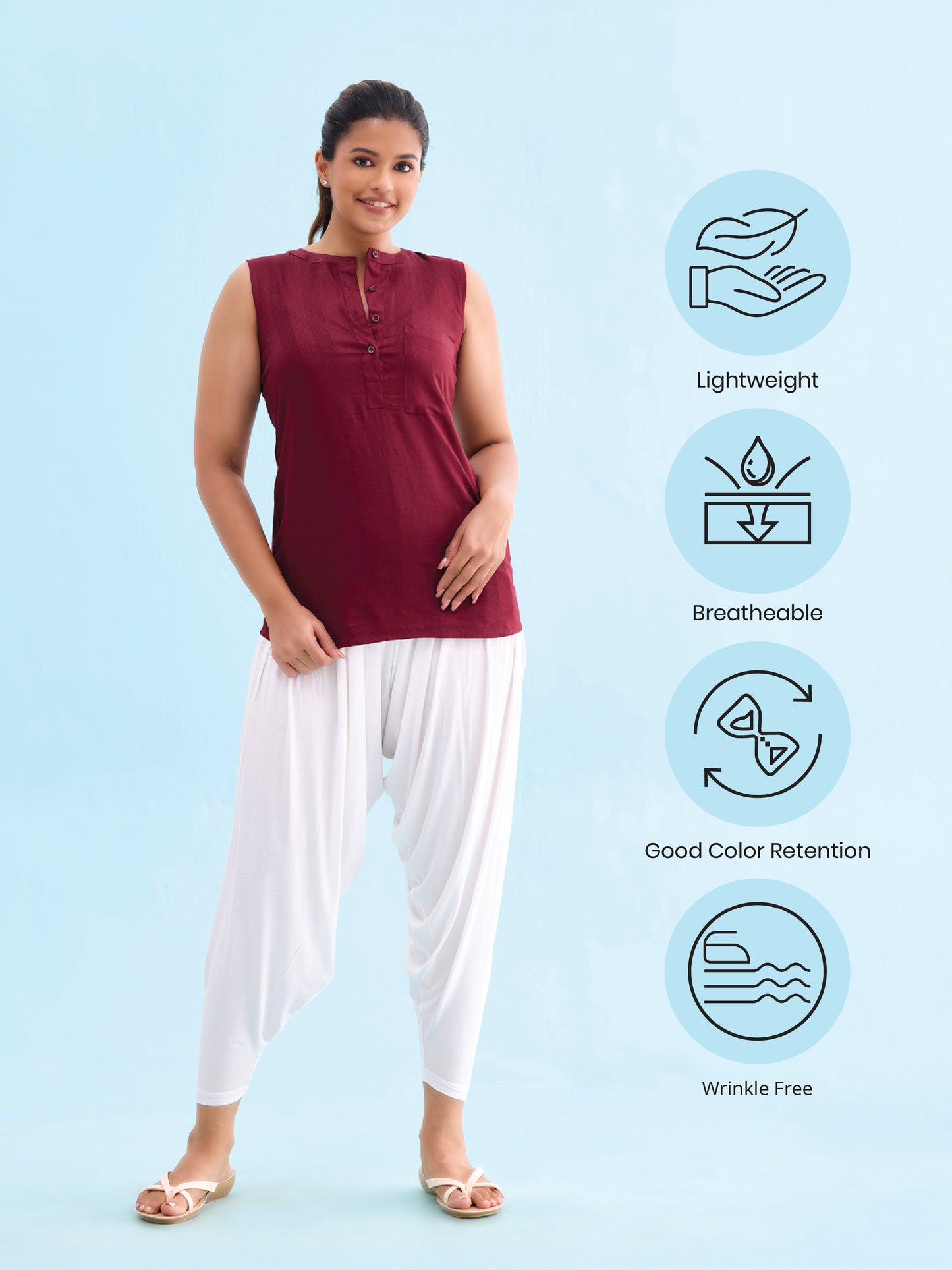 White Viscose Stretch Patiala