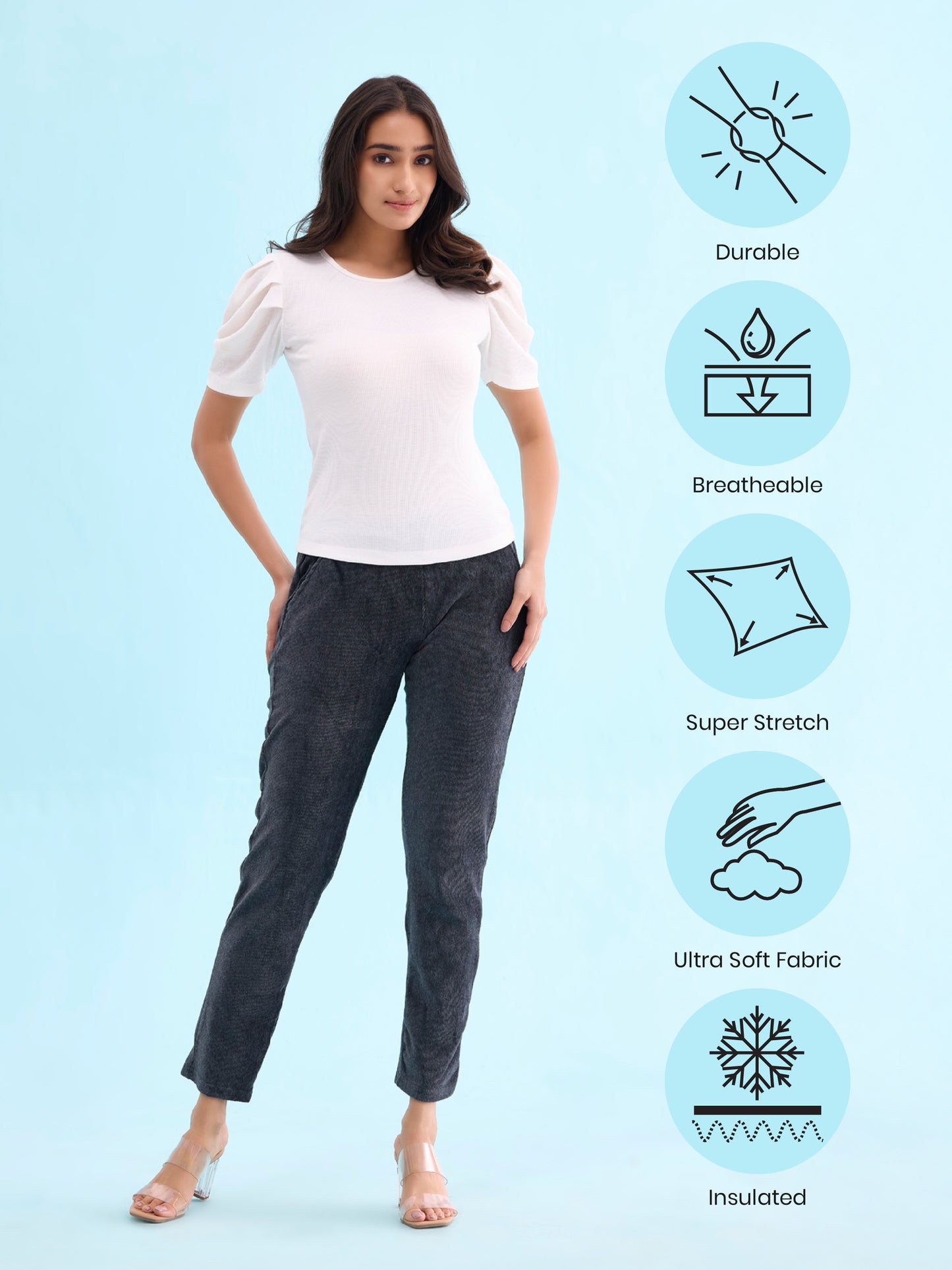 Antra Melanges Cotton Polyester Corduroy Jeggings