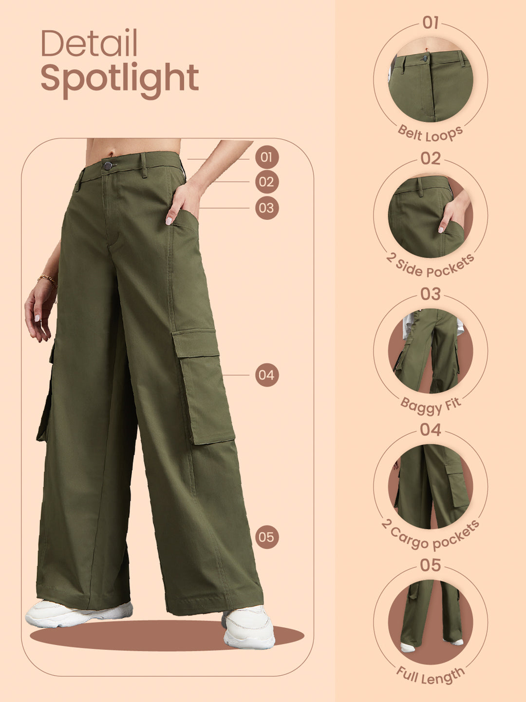 Ebony Grey Cargo Pants