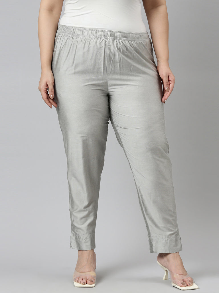 4th  Reckless straight leg metallic trouser coord in silver  ASOS