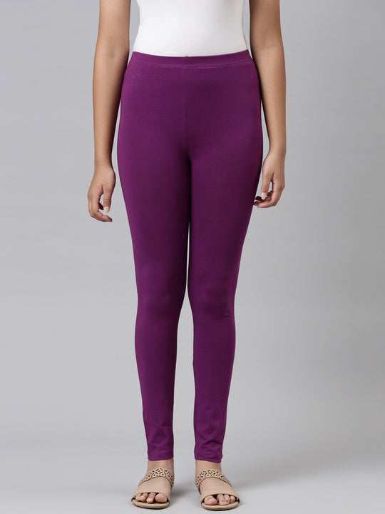Purple Solid Pants