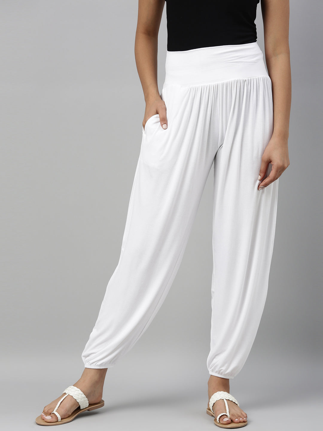 Buy All About You White Harem Pants - Harem Pants for Women 1526482 | Myntra