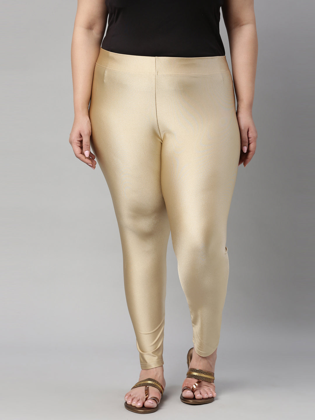 Buy DP Gold Leggings for Women by GO COLORS Online | Ajio.com