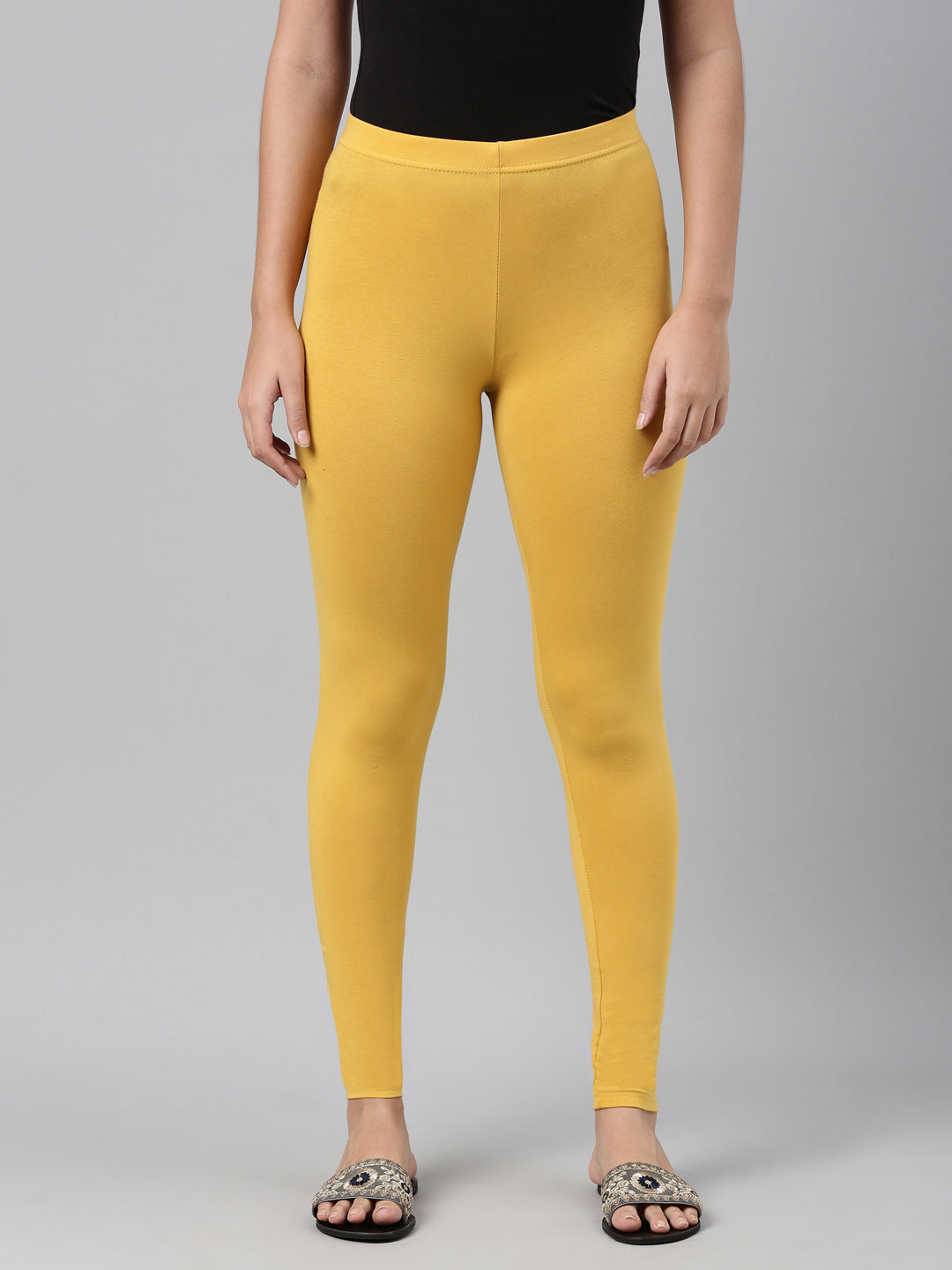 Buy Golden Leggings for Women by AURELIA Online | Ajio.com