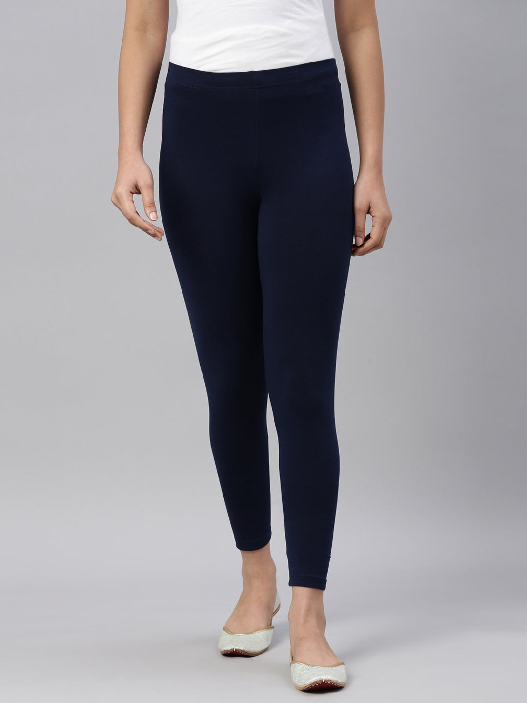 Buy Navy Blue Solid Knitted Women Tights Online - W for Woman