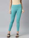 Dark Mint Cotton Stretch Cropped Leggings
