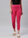 Young Fuchsia Cotton Stretch Cropped Leggings