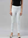 Aqua Cotton Stretch Ankle Length Leggings