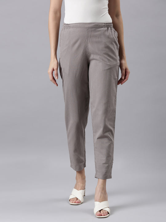 Get Dark Grey Checkered Classic Formal Pants at ₹ 1499 | LBB Shop