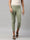 Dusty Green Cotton Stretch Cropped Leggings