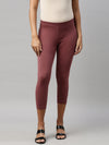 Violet Cotton Stretch Cropped Leggings