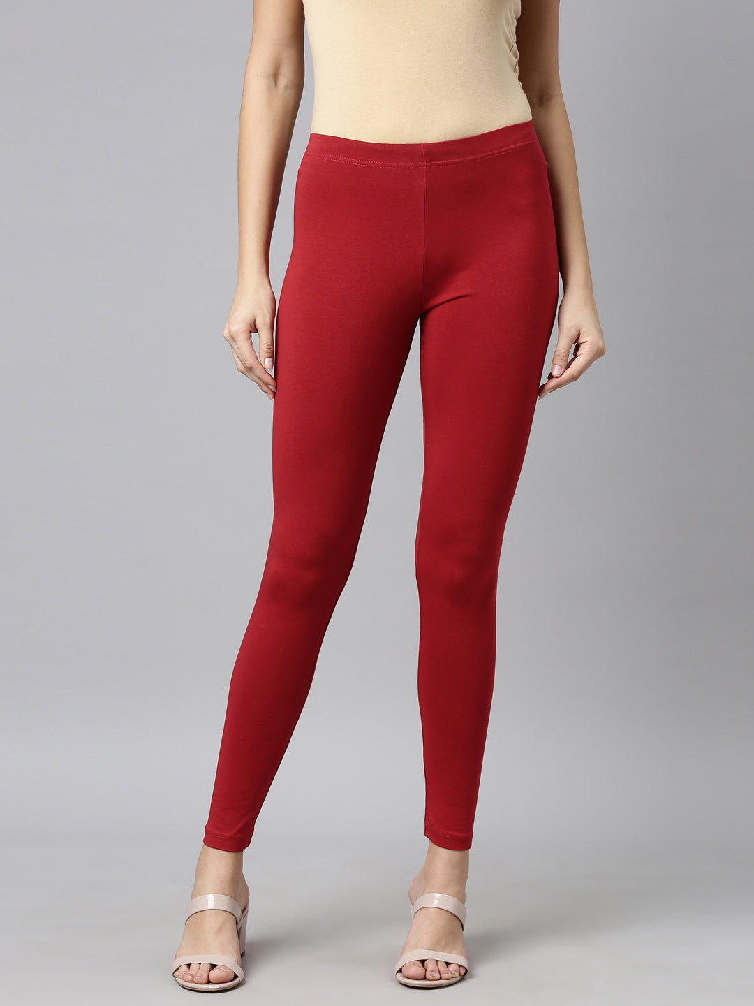 Solid Color 5 Inch High Waisted Ankle Leggings - Its All Leggings